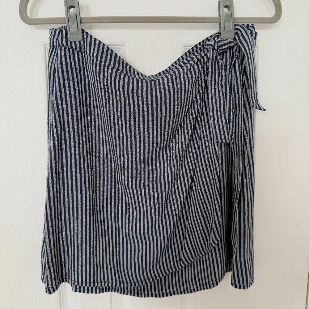 Striped Wrap Mini Skirt